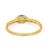 14K Gold 0.33ct Round Petite Dainty Art Deco 4mm G SI Diamond Engagement Wedding Ring