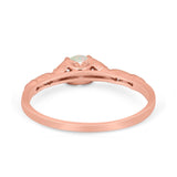 14K Gold 0.33ct Round Petite Dainty Art Deco 4mm G SI Diamond Engagement Wedding Ring