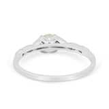 14K Gold 0.33ct Round Petite Dainty Art Deco 4mm G SI Diamond Engagement Wedding Ring