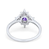 14K Gold 1.54ct Vintage Oval 8mmx6mm G SI Diamond Engagement Wedding Ring