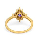 14K Gold 1.54ct Vintage Oval 8mmx6mm G SI Diamond Engagement Wedding Ring