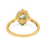 14K Gold 1.61ct Halo Vintage Round 7mm G SI Diamond Engagement Wedding Ring