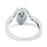14K Gold 1.42ct Teardrop Pear Halo 8mmx6mm G SI Diamond Engagement Wedding Ring