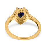 14K Gold 1.42ct Teardrop Pear Halo 8mmx6mm G SI Diamond Engagement Wedding Ring