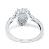 14K Gold 1.42ct Teardrop Pear Halo 8mmx6mm G SI Diamond Engagement Wedding Ring