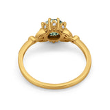 14K Gold 1.34ct Round Art Deco Fashion 7mm G SI Diamond Engagement Wedding Ring