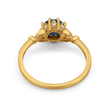 14K Gold 1.34ct Round Art Deco Fashion 7mm G SI Diamond Engagement Wedding Ring