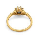 14K Gold 1.34ct Round Art Deco Fashion 7mm G SI Diamond Engagement Wedding Ring