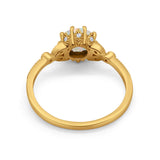 14K Gold 1.34ct Round Art Deco Fashion 7mm G SI Diamond Engagement Wedding Ring