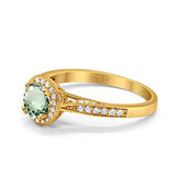 14K Gold 0.67ct Round Halo 6.5mm G SI Diamond Engagement Wedding Ring