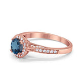 14K Gold 0.67ct Round Halo 6.5mm G SI Diamond Engagement Wedding Ring