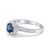 14K Gold 0.67ct Round Halo 6.5mm G SI Diamond Engagement Wedding Ring
