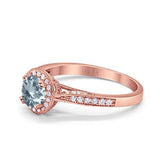 14K Gold 0.67ct Round Halo 6.5mm G SI Diamond Engagement Wedding Ring