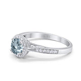 14K Gold 0.67ct Round Halo 6.5mm G SI Diamond Engagement Wedding Ring