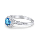 14K Gold 0.67ct Round Halo 6.5mm G SI Diamond Engagement Wedding Ring