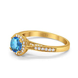 14K Gold 0.67ct Round Halo 6.5mm G SI Diamond Engagement Wedding Ring