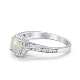 14K Gold 0.67ct Round Halo 6.5mm G SI Diamond Engagement Wedding Ring