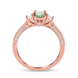 14K Gold 1.37ct Round Three Stone Vintage 6mm G SI Diamond Engagement Wedding Ring