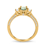 14K Gold 1.37ct Round Three Stone Vintage 6mm G SI Diamond Engagement Wedding Ring