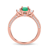 14K Gold 1.37ct Round Three Stone Vintage 6mm G SI Diamond Engagement Wedding Ring