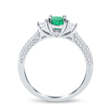 14K Gold 1.37ct Round Three Stone Vintage 6mm G SI Diamond Engagement Wedding Ring