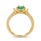 14K Gold 1.37ct Round Three Stone Vintage 6mm G SI Diamond Engagement Wedding Ring
