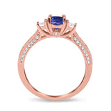 14K Gold 1.37ct Round Three Stone Vintage 6mm G SI Diamond Engagement Wedding Ring