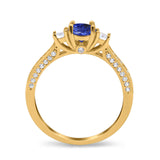 14K Gold 1.37ct Round Three Stone Vintage 6mm G SI Diamond Engagement Wedding Ring