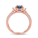 14K Gold 1.37ct Round Three Stone Vintage 6mm G SI Diamond Engagement Wedding Ring
