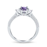 14K Gold 1.37ct Round Three Stone Vintage 6mm G SI Diamond Engagement Wedding Ring
