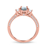 14K Gold 1.37ct Round Three Stone Vintage 6mm G SI Diamond Engagement Wedding Ring
