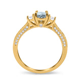 14K Gold 1.37ct Round Three Stone Vintage 6mm G SI Diamond Engagement Wedding Ring