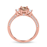 14K Gold 1.37ct Round Three Stone Vintage 6mm G SI Diamond Engagement Wedding Ring
