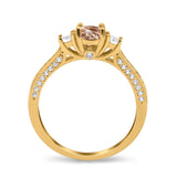 14K Gold 1.37ct Round Three Stone Vintage 6mm G SI Diamond Engagement Wedding Ring