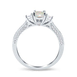 14K Gold 1.37ct Round Three Stone Vintage 6mm G SI Diamond Engagement Wedding Ring
