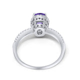 14K Gold 1.41ct Oval 8mmx6mm Fashion Accent G SI Diamond Engagement Wedding Ring