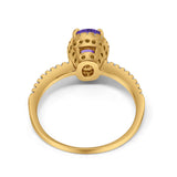 14K Gold 1.41ct Oval 8mmx6mm Fashion Accent G SI Diamond Engagement Wedding Ring