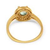 14K Gold 0.94ct Round Art Deco 6mm G SI Diamond Engagement Wedding Ring