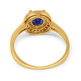 14K Gold 0.94ct Round Art Deco 6mm G SI Diamond Engagement Wedding Ring