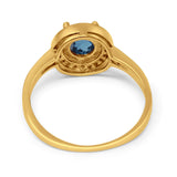 14K Gold 0.94ct Round Art Deco 6mm G SI Diamond Engagement Wedding Ring