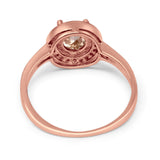 14K Gold 0.94ct Round Art Deco 6mm G SI Diamond Engagement Wedding Ring