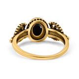 Petite Dainty Oval Solitaire Promise Ring Band Oxidized Braided 925 Sterling Silver