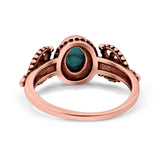 Petite Dainty Oval Solitaire Promise Ring Band Oxidized Braided 925 Sterling Silver