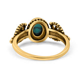 Petite Dainty Oval Solitaire Promise Ring Band Oxidized Braided 925 Sterling Silver