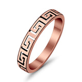 Plain Greek Key Spiral Band Ring Solid 925 Sterling Silver