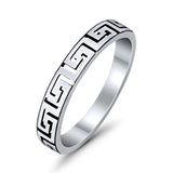 Plain Greek Key Spiral Band Ring Solid 925 Sterling Silver