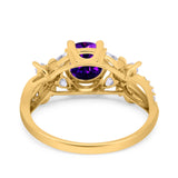 Art Deco Wedding Engagement Bridal Ring Pear Round Simulated Cubic Zirconia 925 Sterling Silver