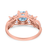 Art Deco Wedding Engagement Bridal Ring Pear Round Simulated Cubic Zirconia 925 Sterling Silver