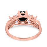 Art Deco Wedding Engagement Bridal Ring Pear Round Simulated Cubic Zirconia 925 Sterling Silver