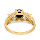 Art Deco Wedding Engagement Bridal Ring Pear Round Simulated Cubic Zirconia 925 Sterling Silver